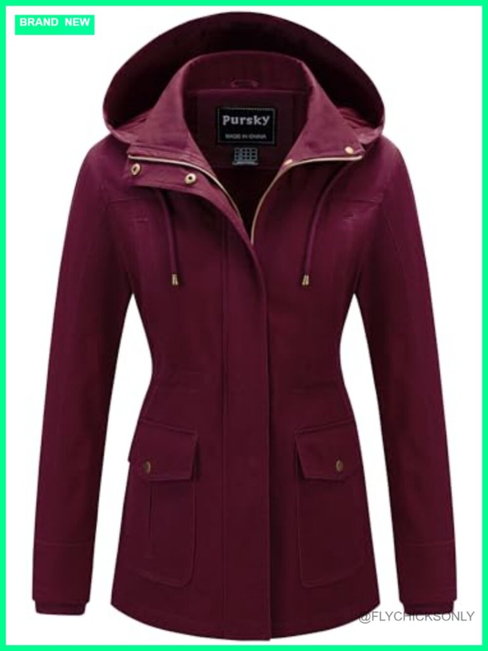 Women's Cotton Anorak Jacket Lightweight Utility Coat Removable Hood